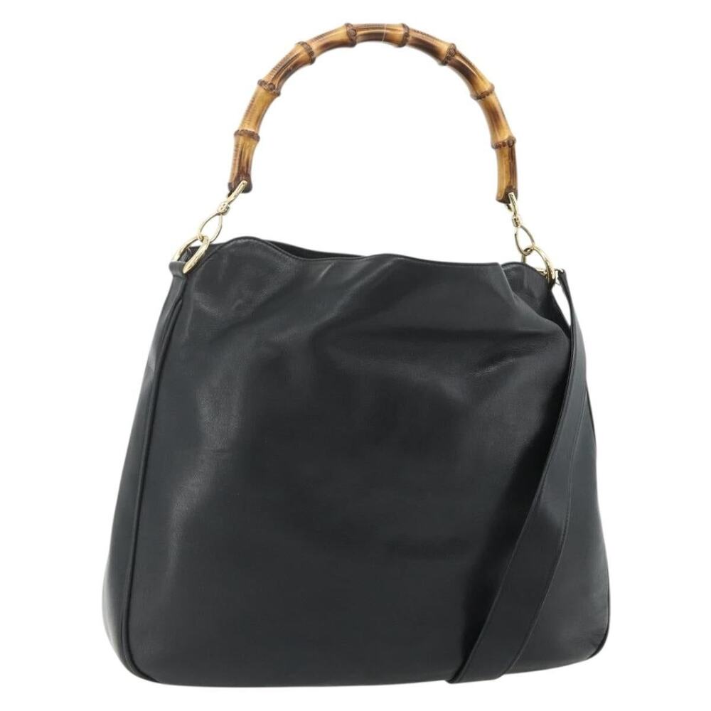 Gucci Bamboo Nylon Handbag Black